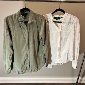 2 100% Silk Wonder Button Shirts